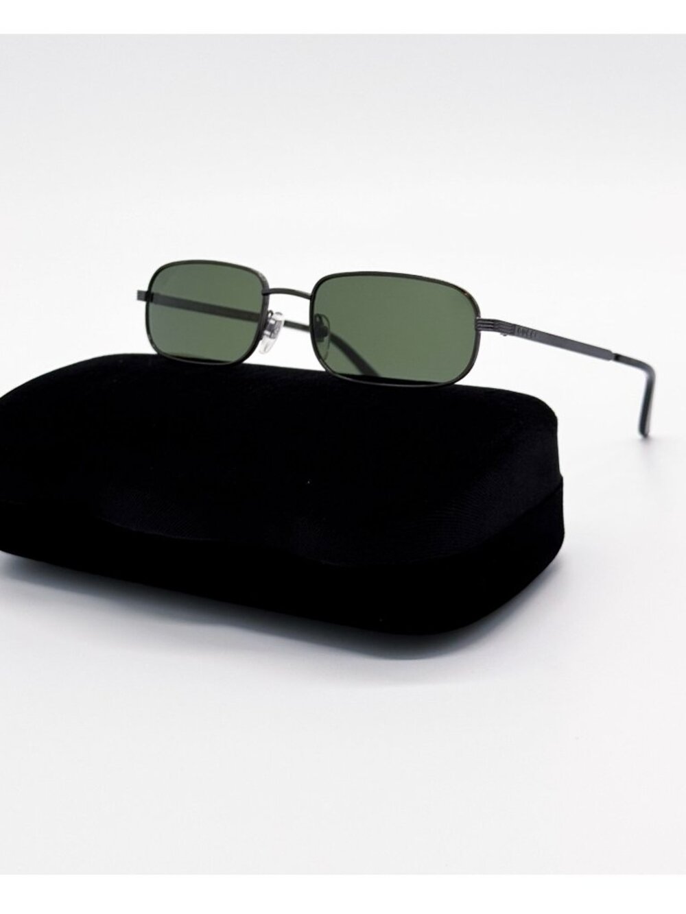 New Gucci Grey Green Square Unisex Sunglasses GG1457S 003